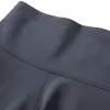 Grey high-waisted brushed yoga pants for women, slim and elastic sports casual trousers Application Scenario